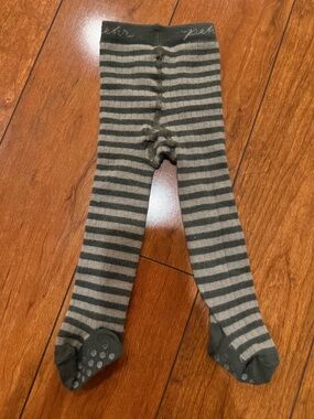 NWOT** Pehr Striped Ribbed Tights with Grips,6-12M